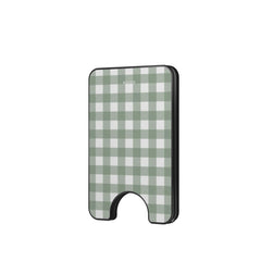 Gingham Sage Magnetic Wallet