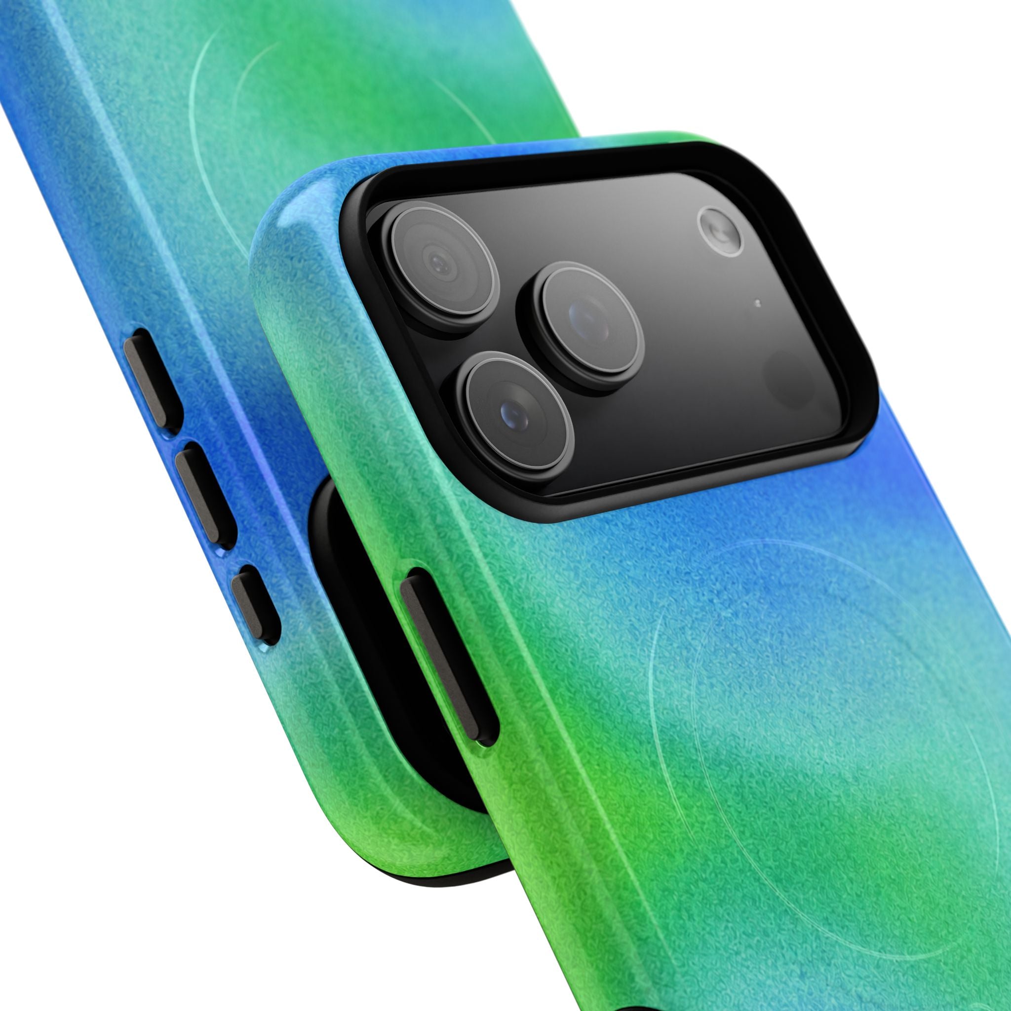 River Mist blue-green gradient print MagSafe-compatible phone case