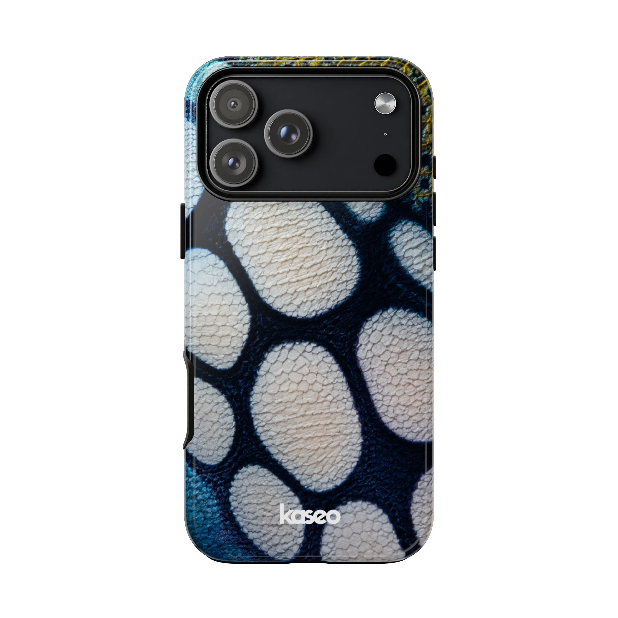 Aquatic blue stripe print tough phone case