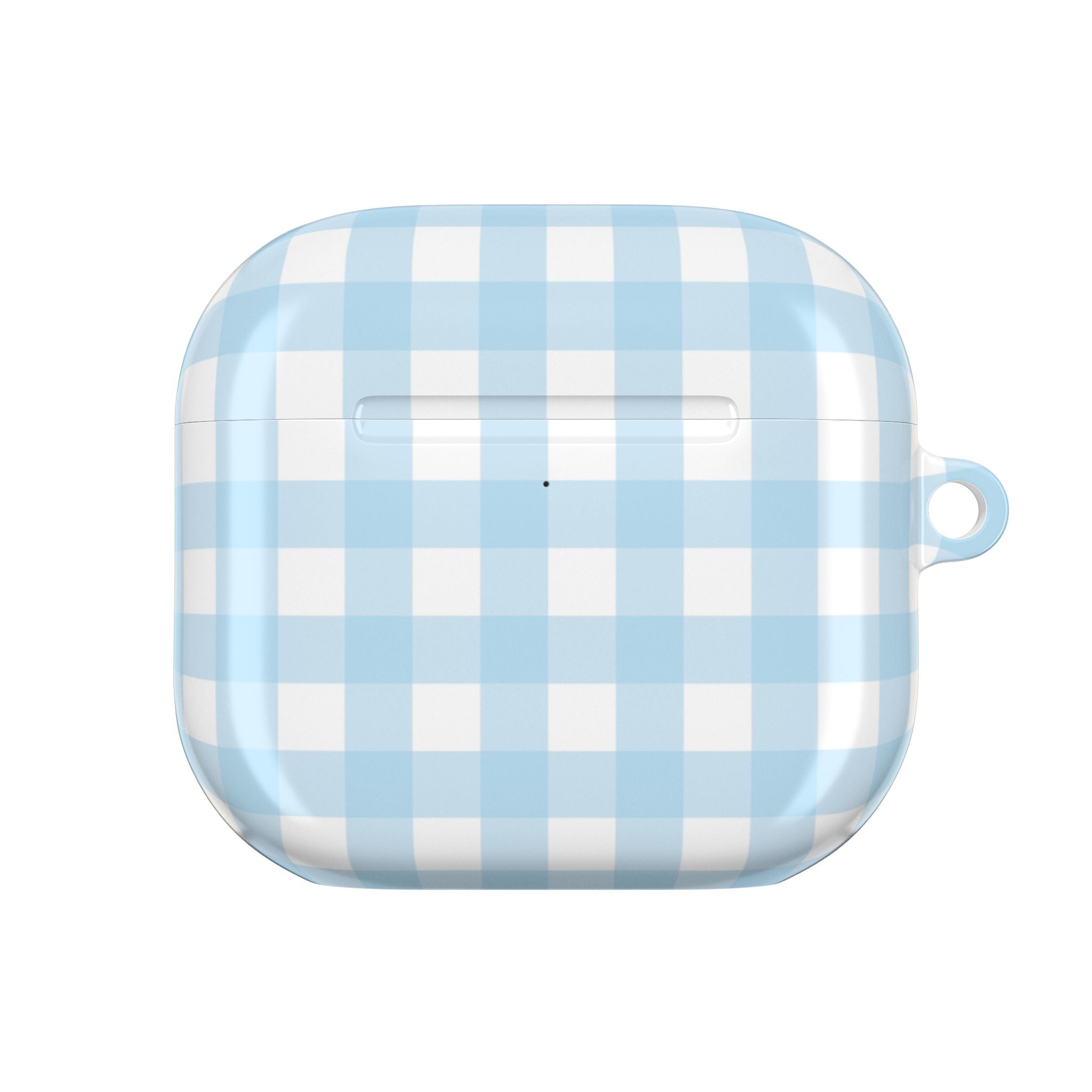 Gingham Sky blue gingham print AirPods Gen 4 case