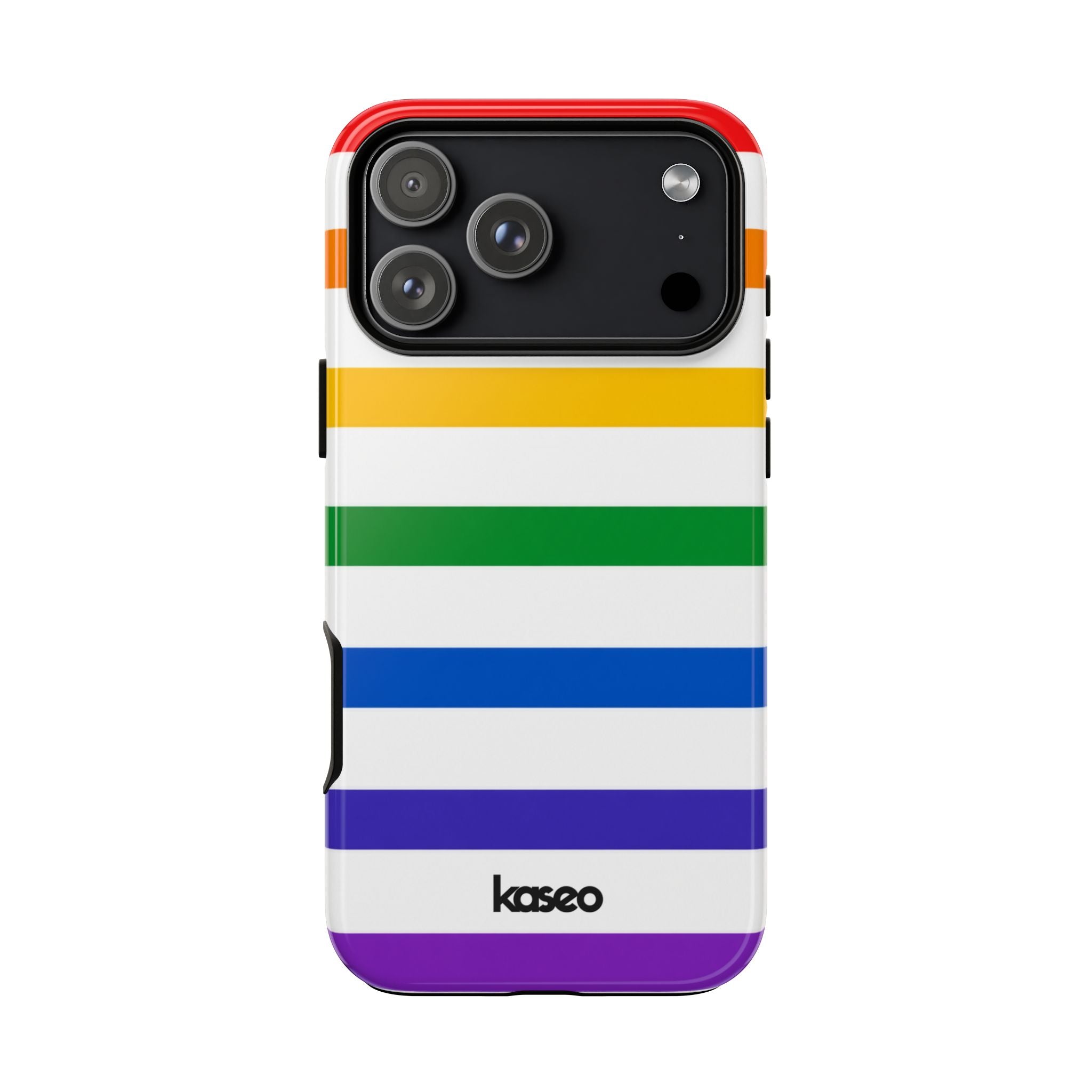 Pride rainbow stripe print tough phone case