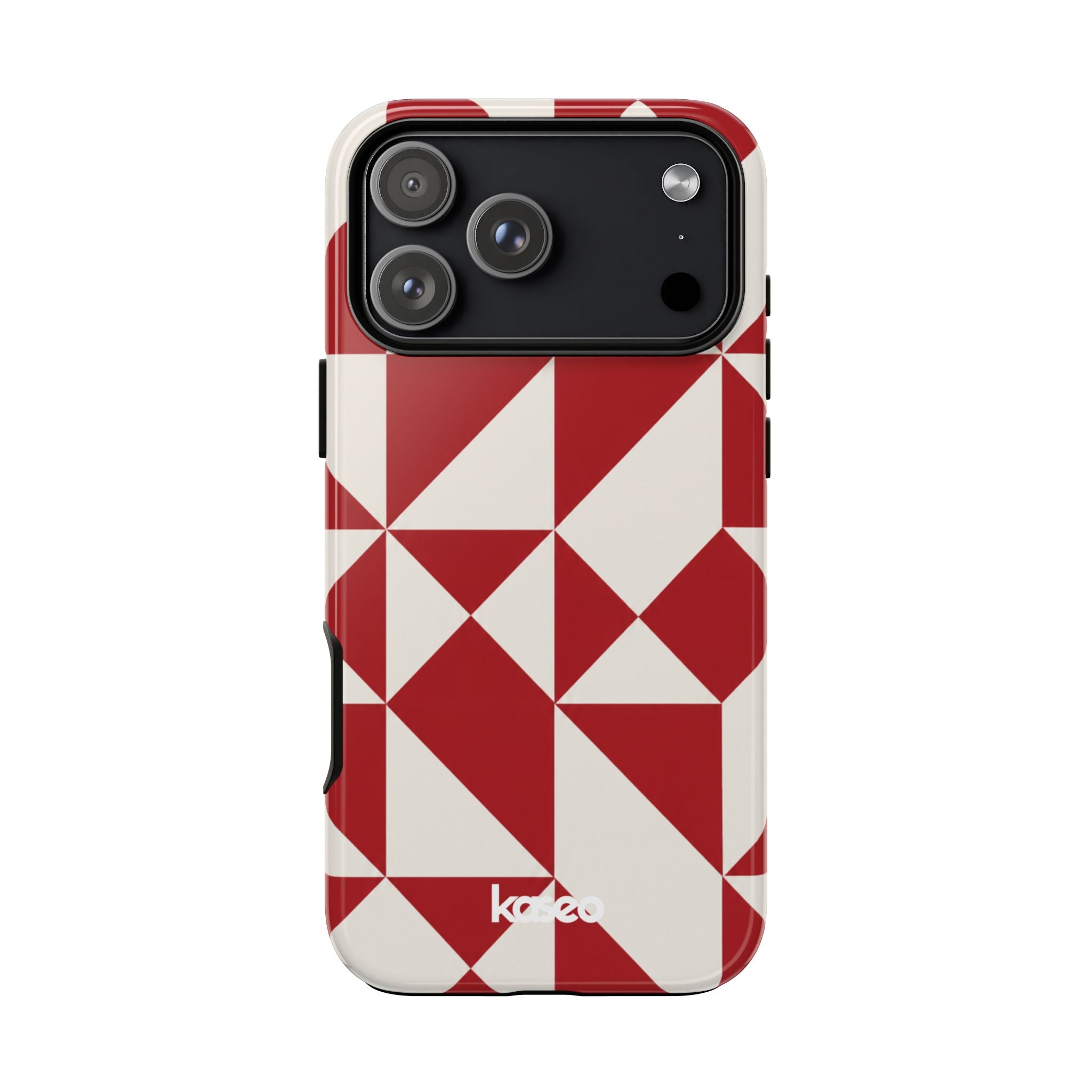 Red Geo geometric print tough phone case