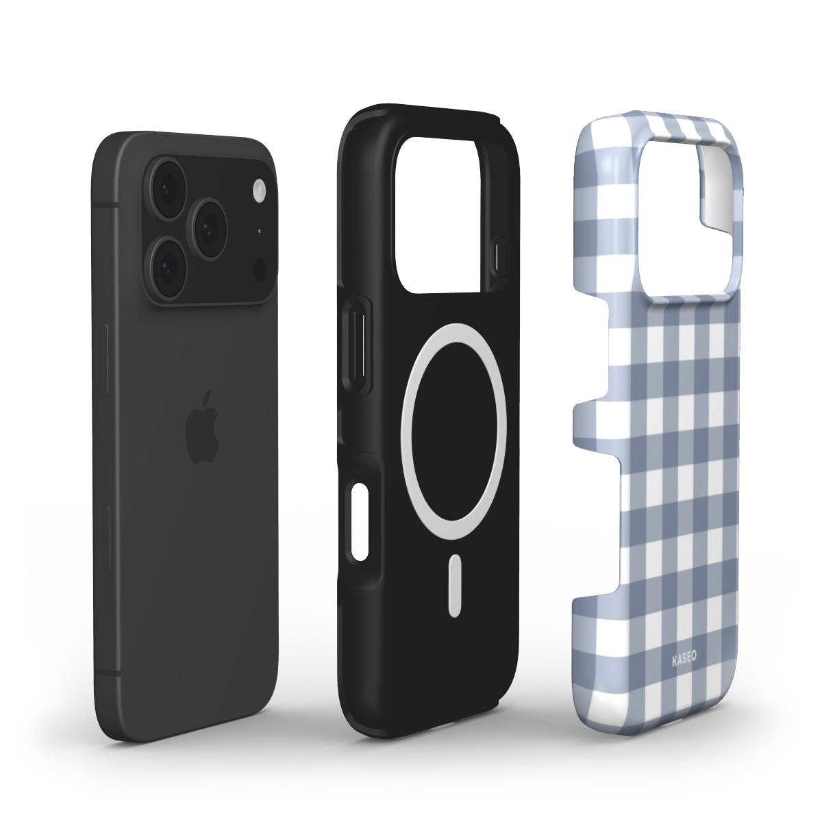 Gingham Blue Grey - MagSafe Tough Phone Case