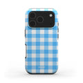 Gingham Sky Blue - MagSafe Tough Phone Case