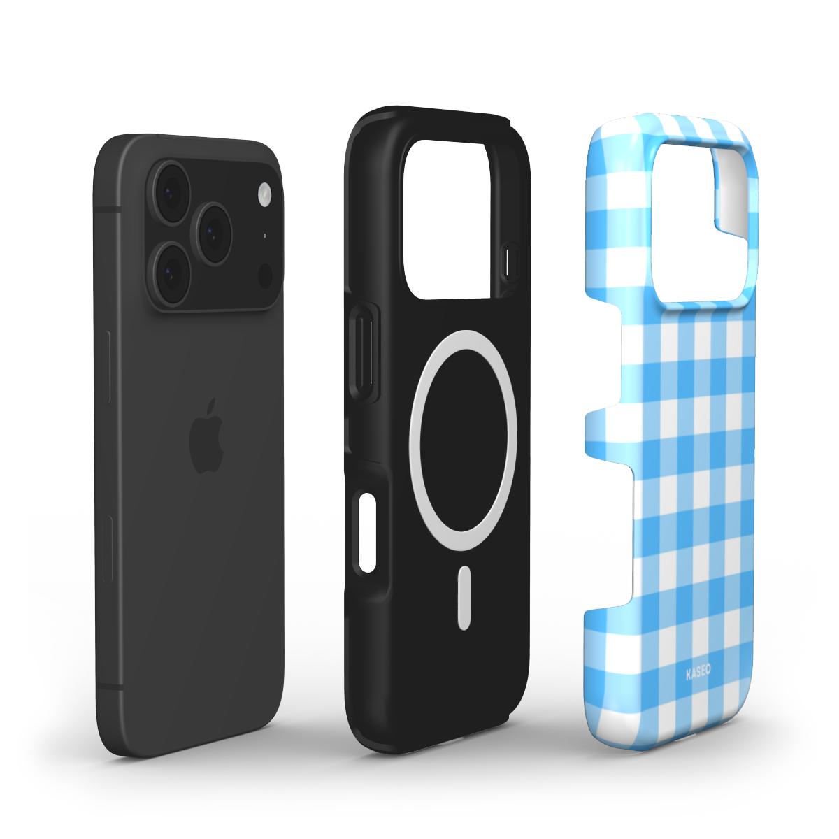 Gingham Sky Blue - MagSafe Tough Phone Case