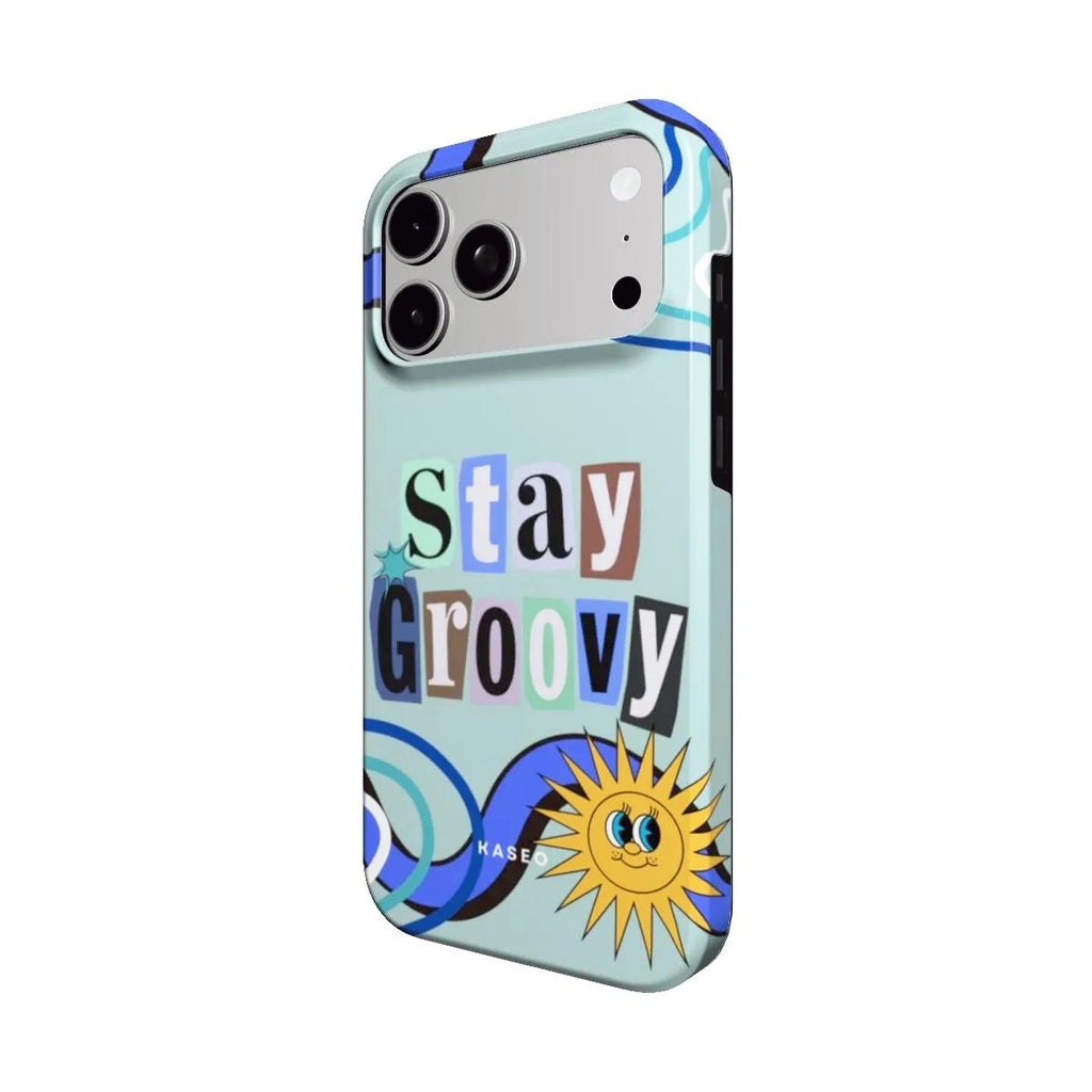Stay Groovy (Blue Edition) MagSafe phone case - angle