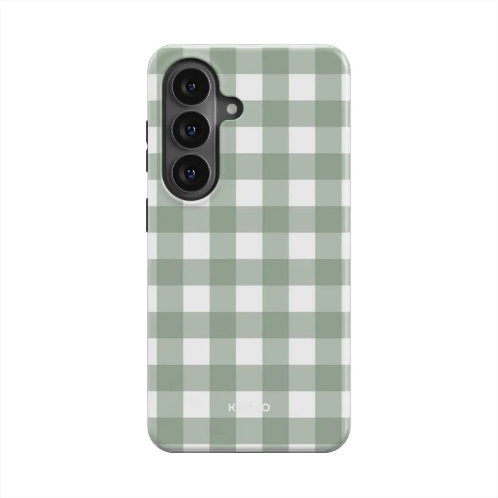 Gingham Sage - Android Tough Phone Case