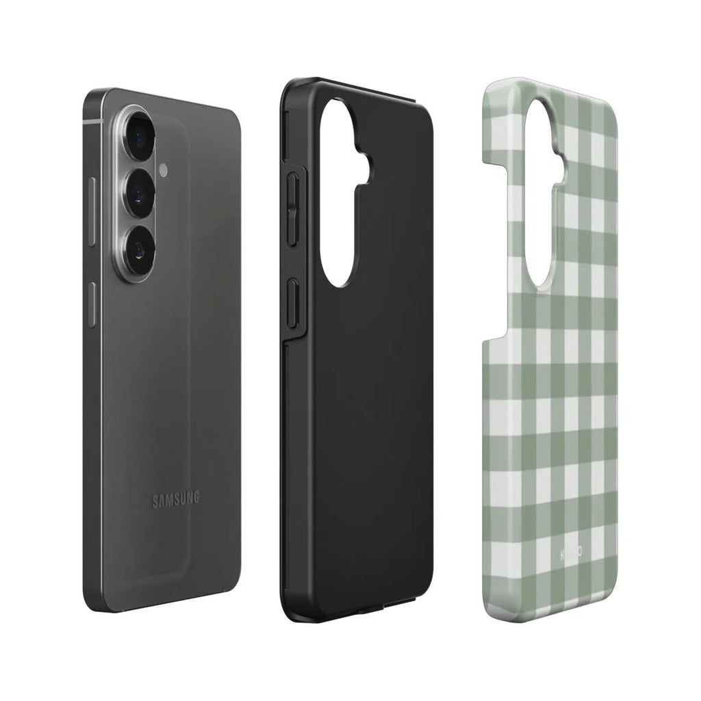 Gingham Sage - Android Tough Phone Case