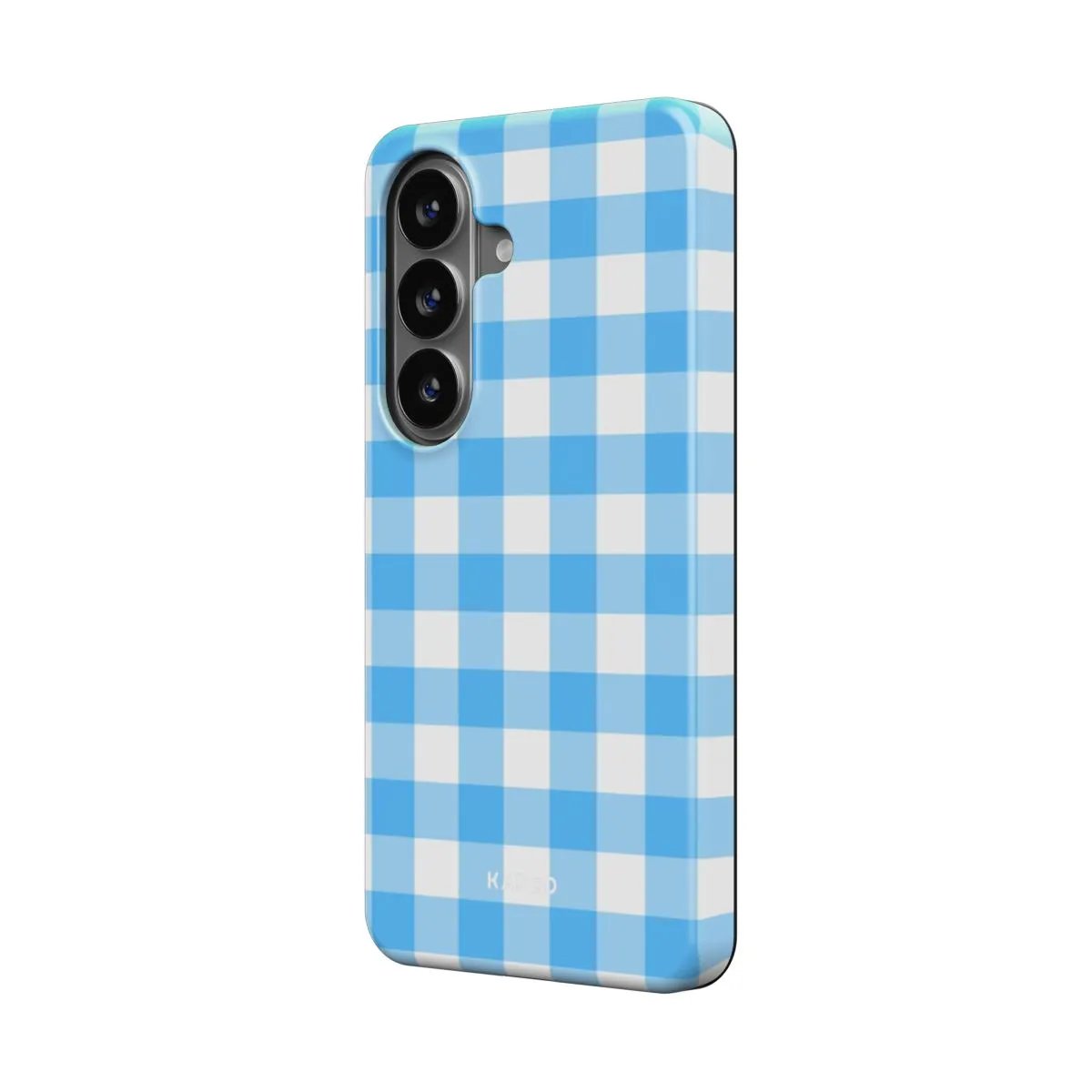 Gingham Sky Blue - Android Tough Phone Case