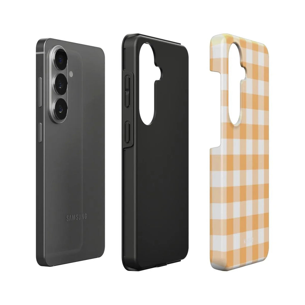 Gingham Yellow - Android Tough Phone Case
