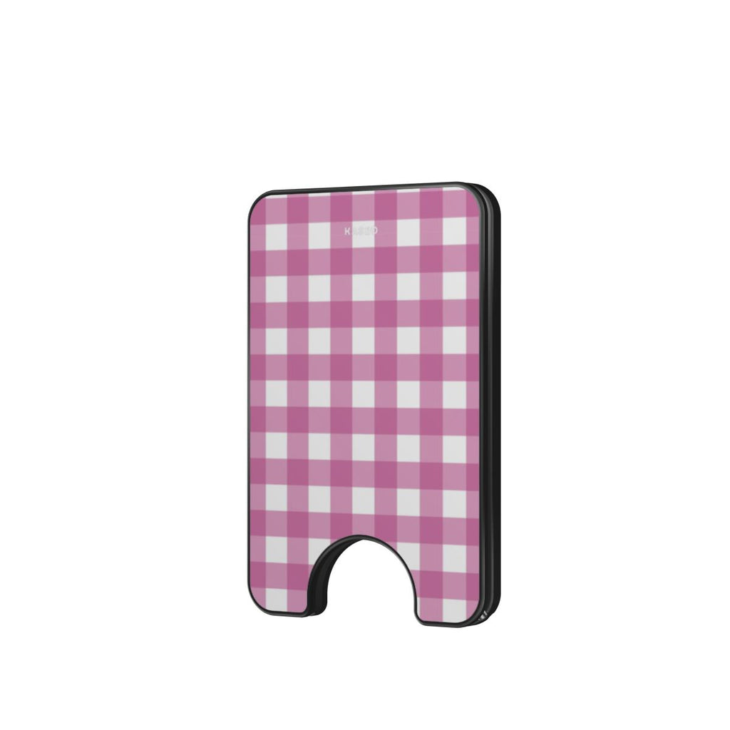 Gingham Pink - Magnetic Wallet