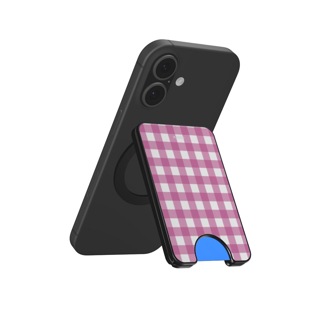 Gingham Pink - Magnetic Wallet