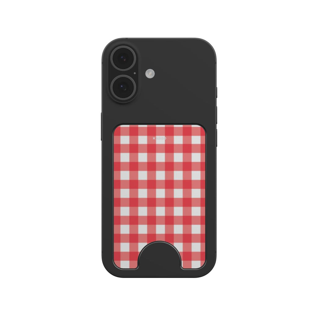 Gingham Red - Magnetic Wallet