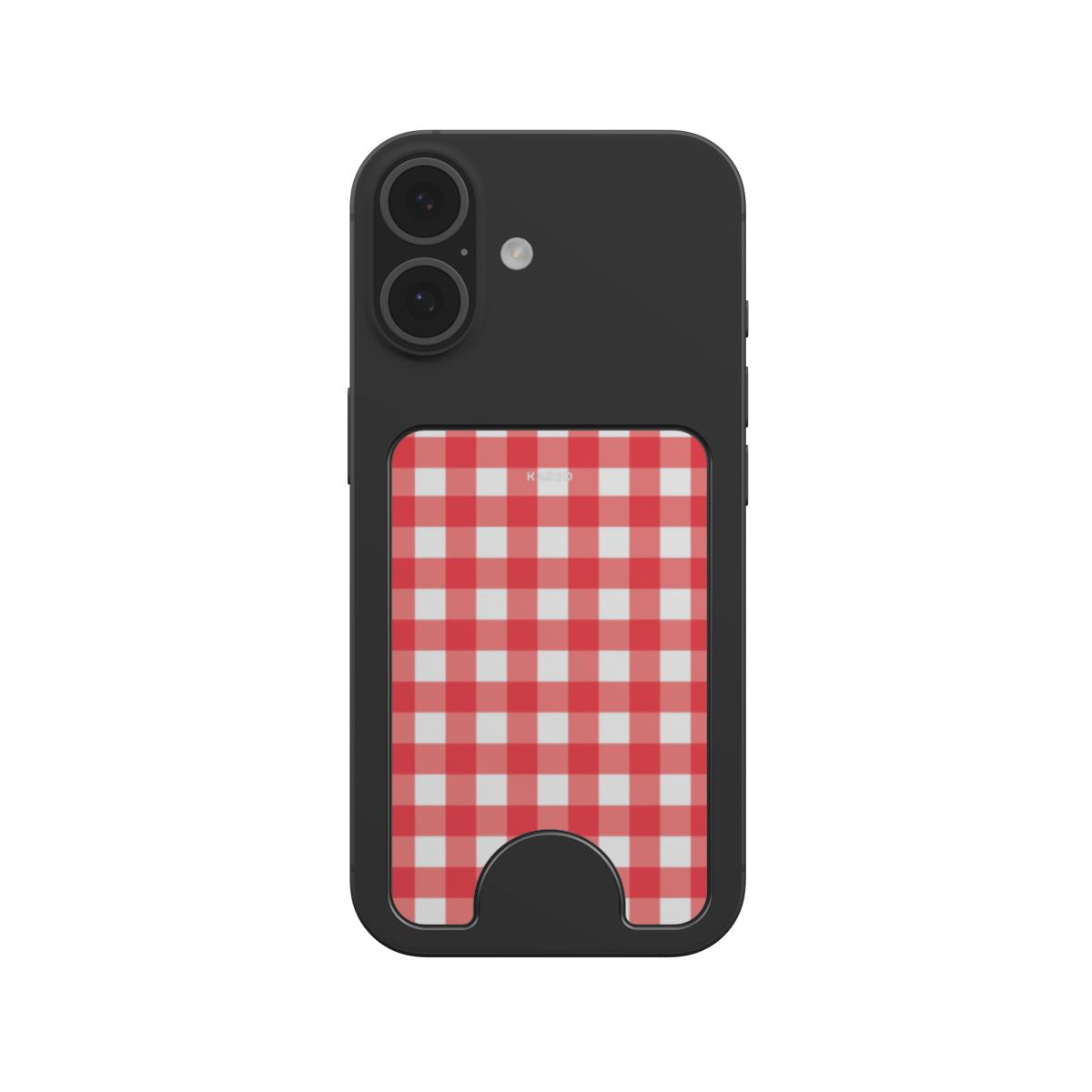 Gingham Red - Magnetic Wallet