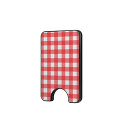 Gingham Red Magnetic Wallet