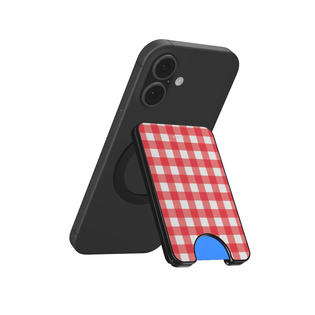Gingham Red - Magnetic Wallet