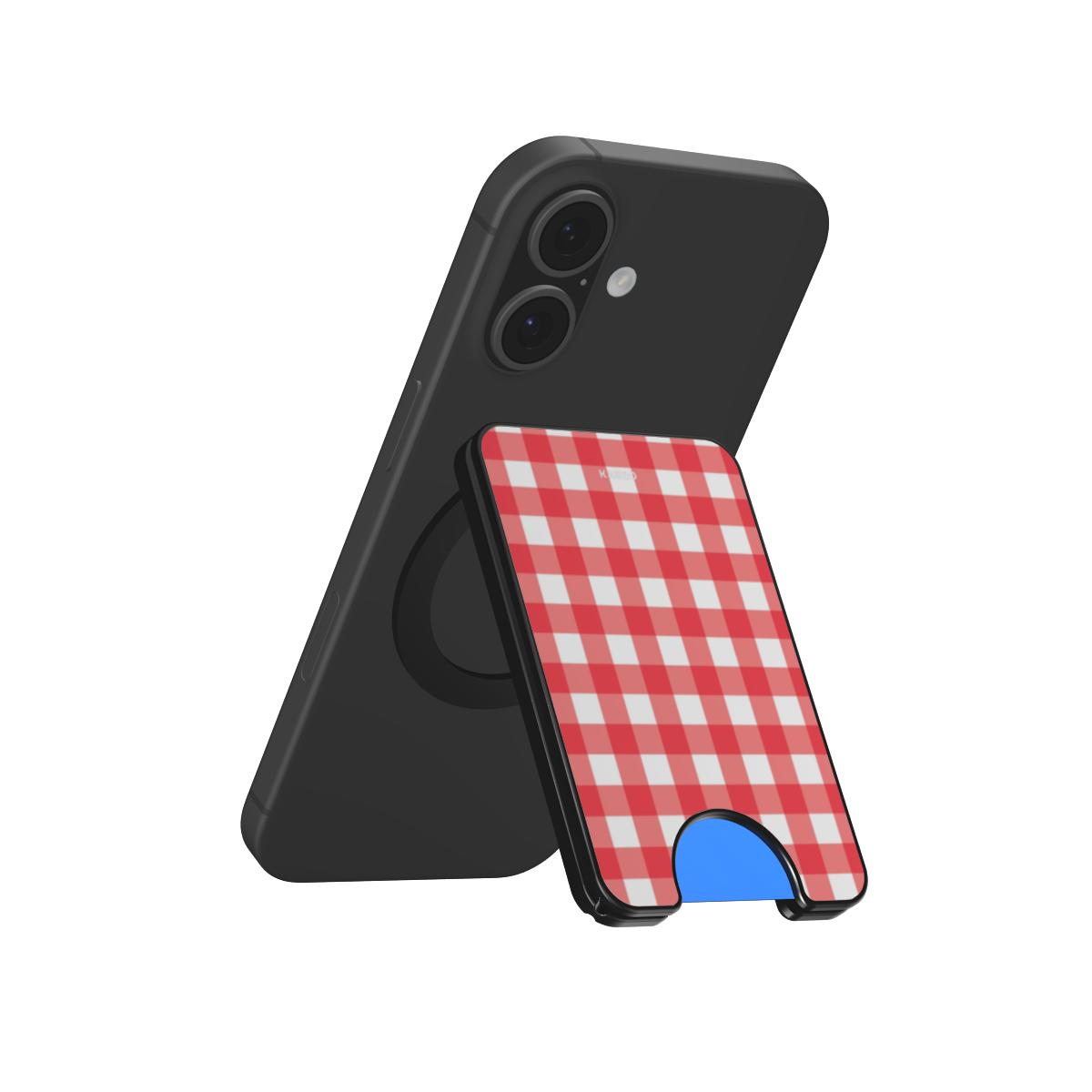 Gingham Red - Magnetic Wallet