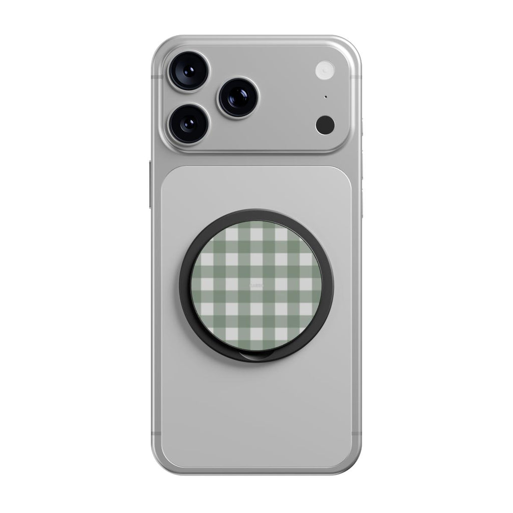 Gingham Sage - Magnetic Phone Grip