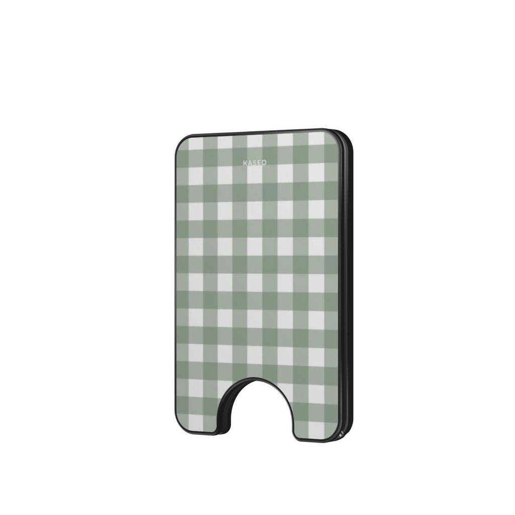 Gingham Sage - Magnetic Wallet