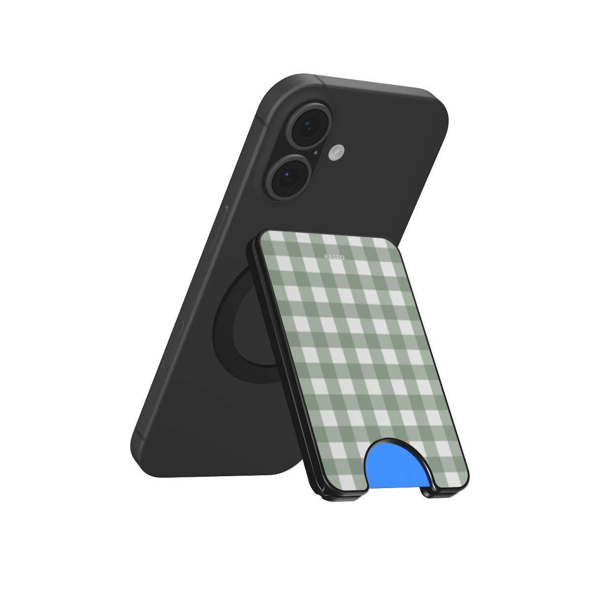 Gingham Sage - Magnetic Wallet