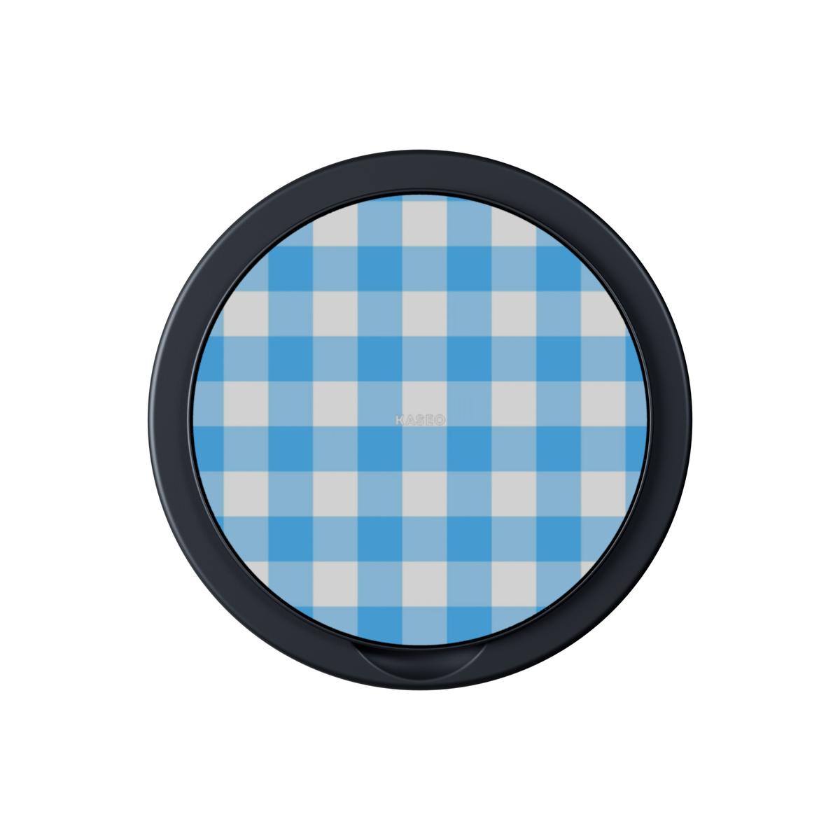 Gingham Sky Blue - Magnetic Phone Grip