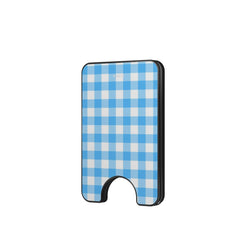 Gingham Sky Blue Magnetic Wallet