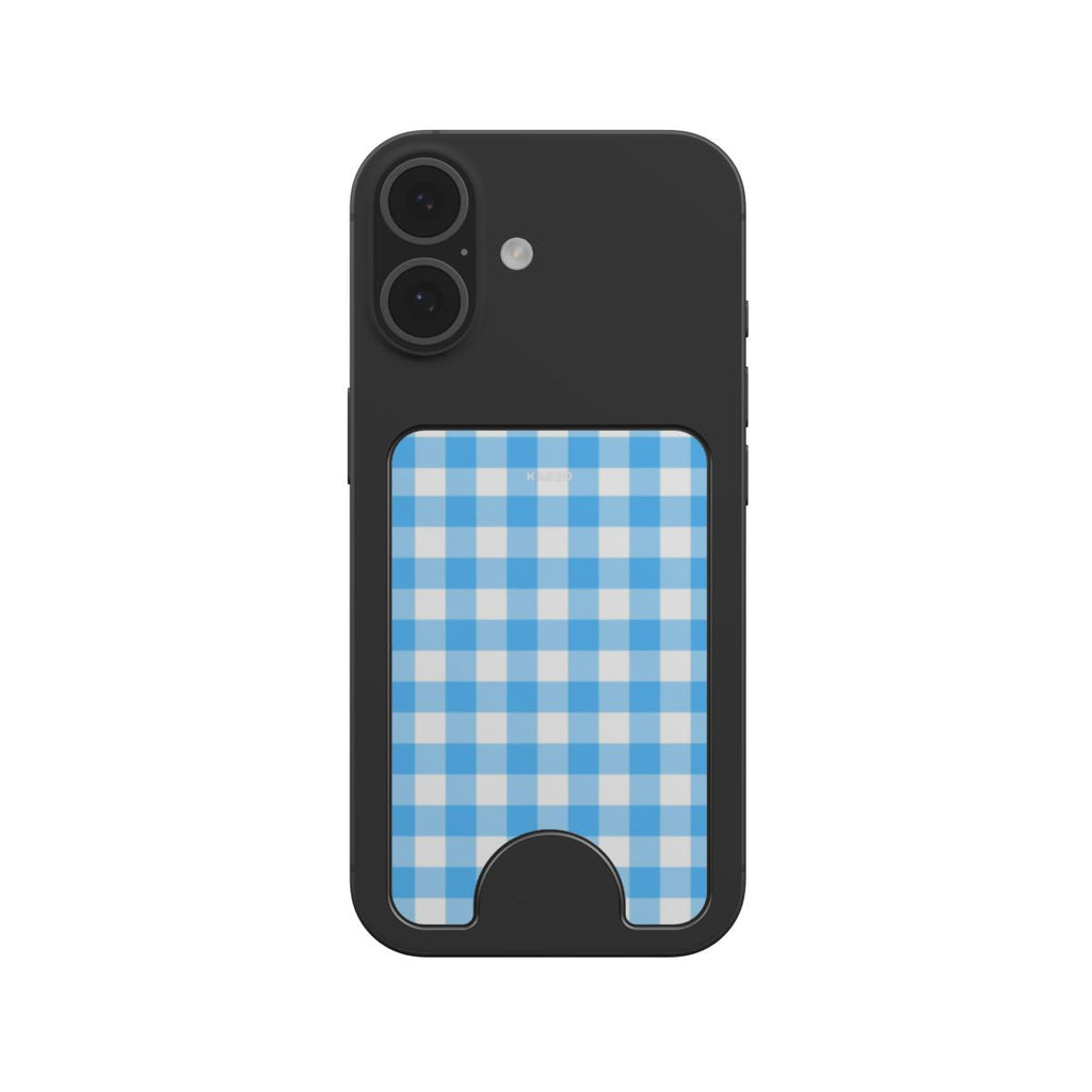 Gingham Sky Blue - Magnetic Wallet