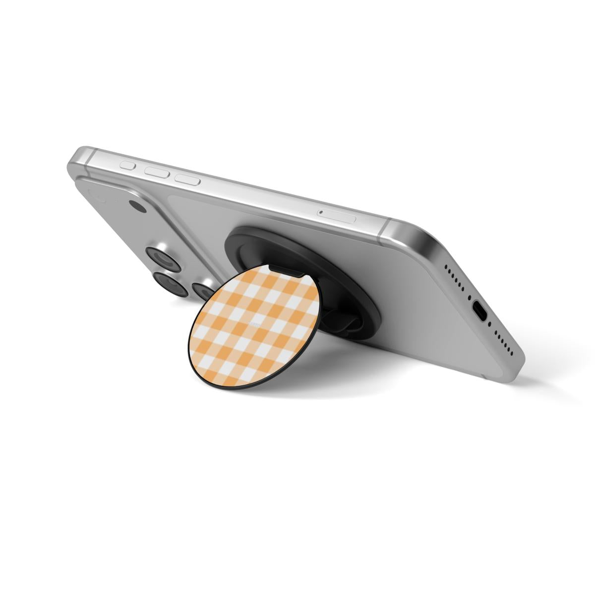 Gingham Yellow - Magnetic Phone Grip