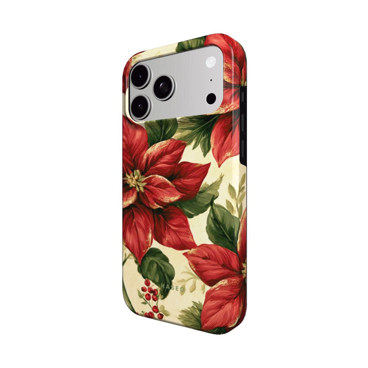 Poinsettia MagSafe phone case - angle