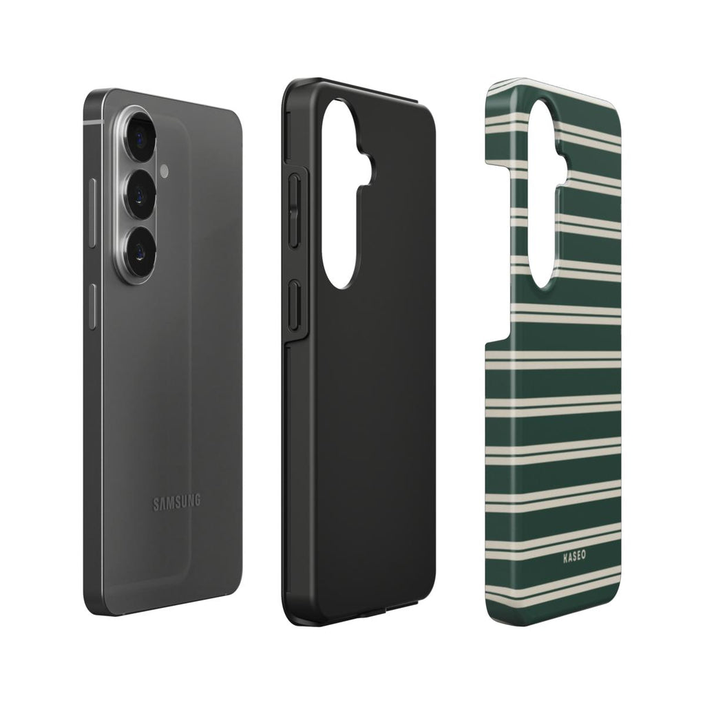 Bottle Green Stripe - Android Tough Phone Case