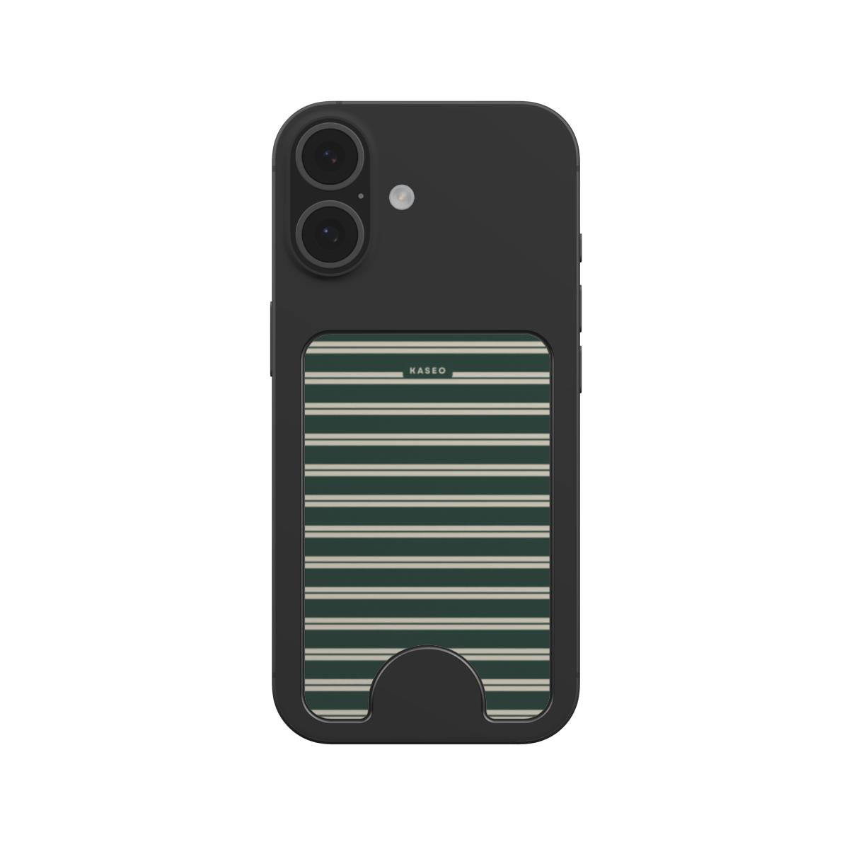 Bottle Green Stripe - Magnetic Wallet