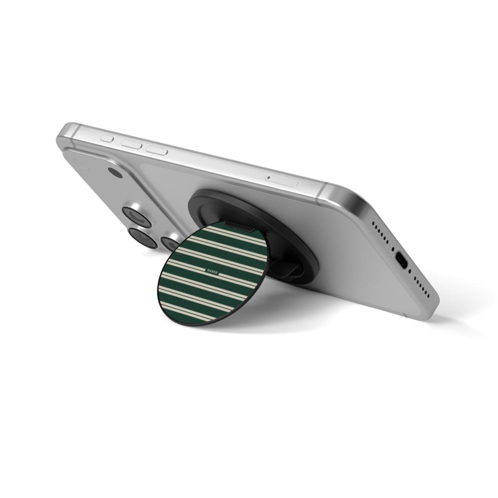 Bottle Green Stripe - Magnetic Phone Grip
