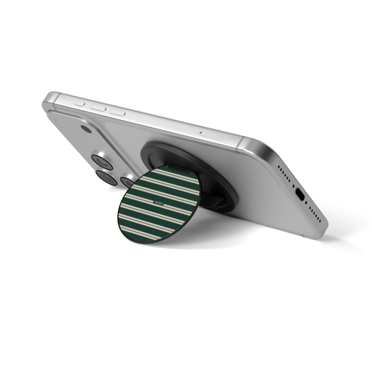 Bottle Green Stripe - Magnetic Phone Grip