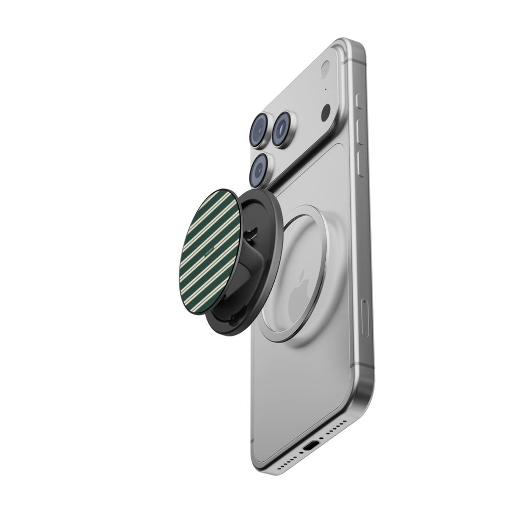 Bottle Green Stripe - Magnetic Phone Grip