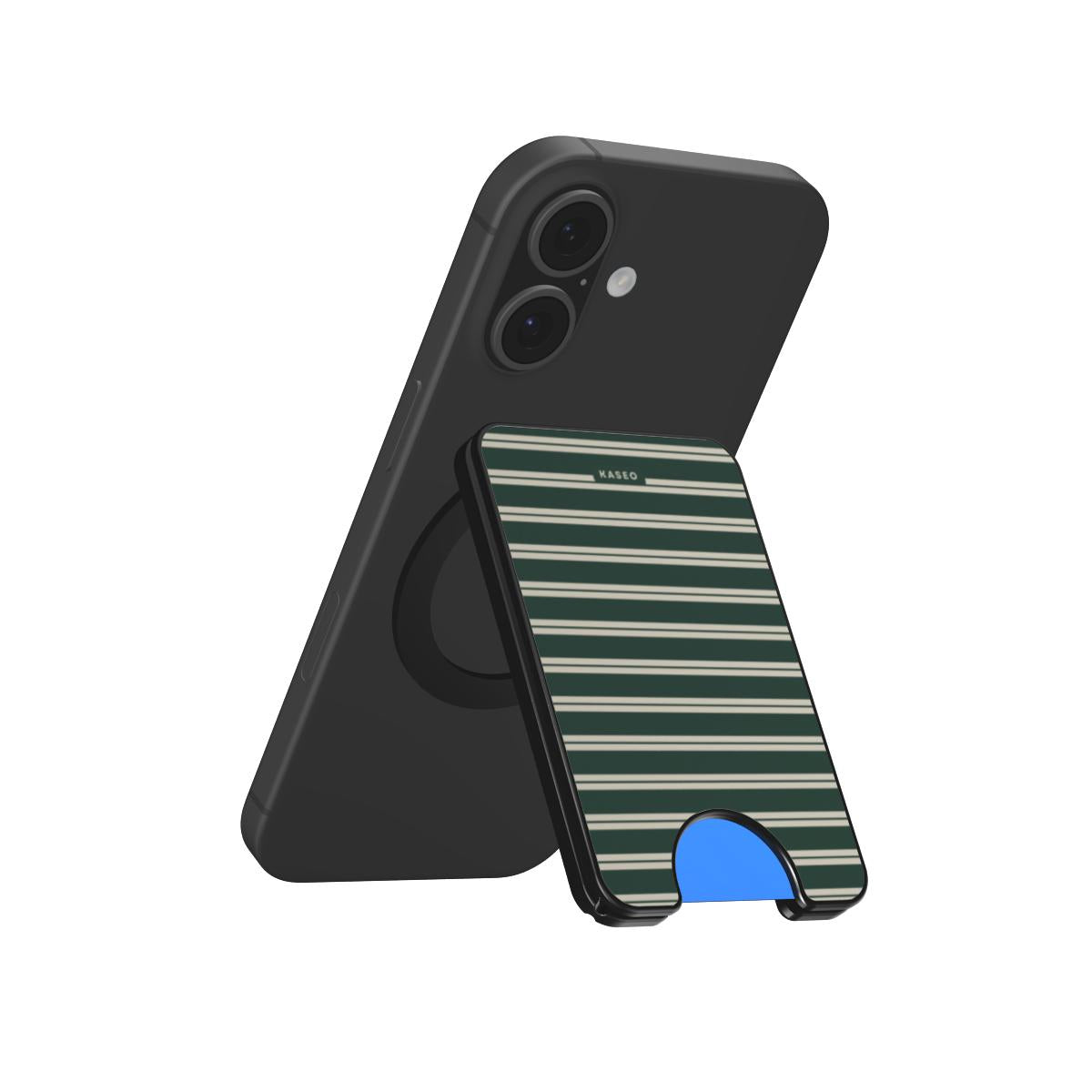 Bottle Green Stripe - Magnetic Wallet