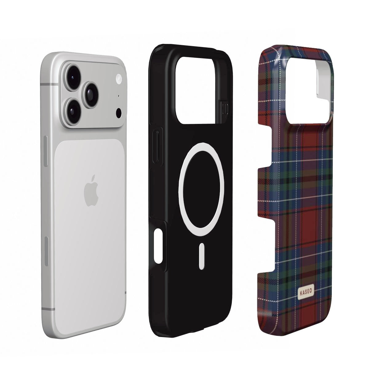 Burgundy Tartan MagSafe phone case - MagSafe layers