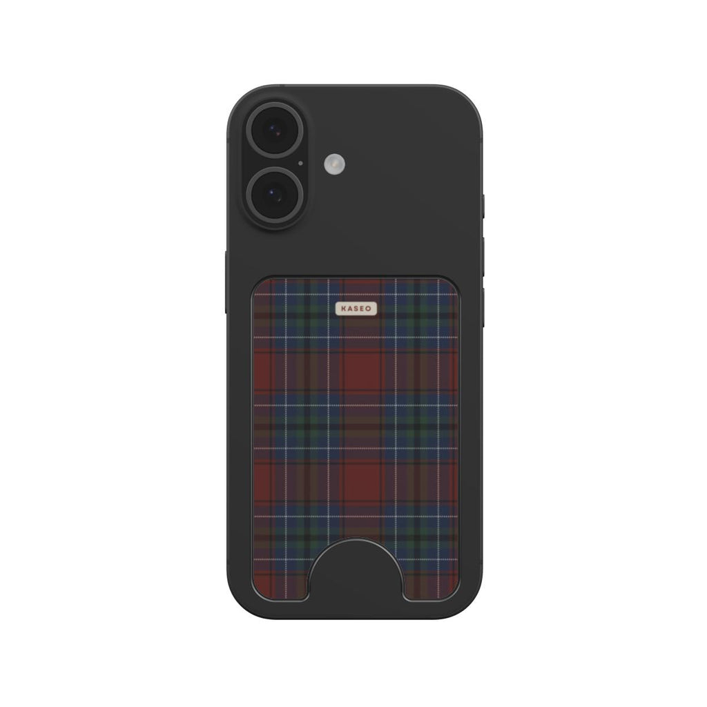 Burgundy Tartan - Magnetic Wallet
