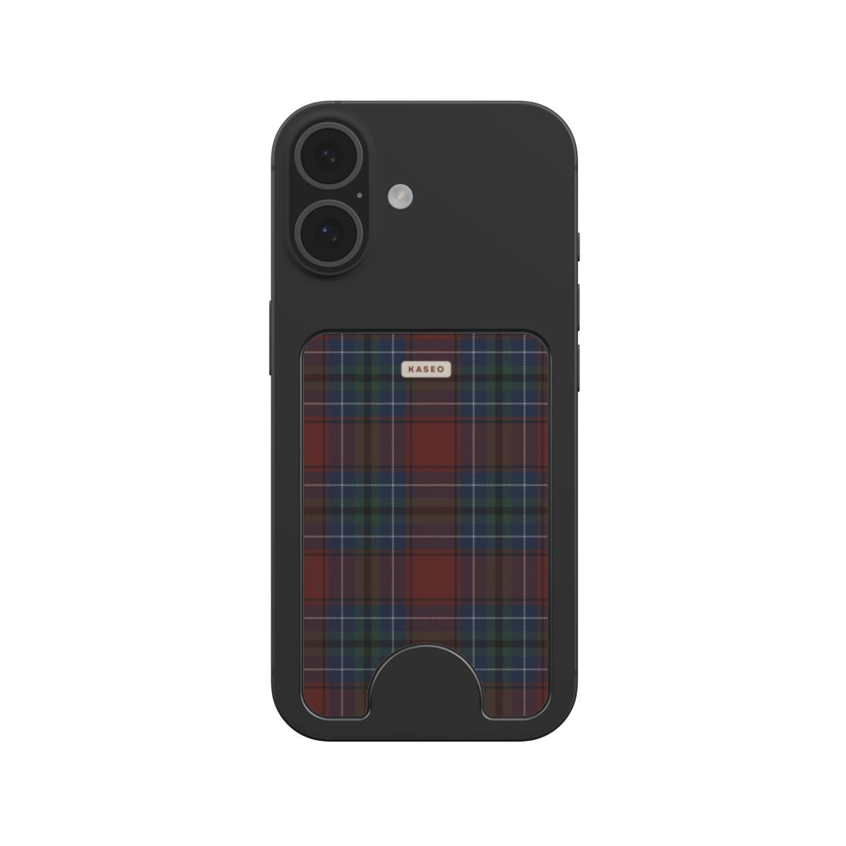 Burgundy Tartan - Magnetic Wallet