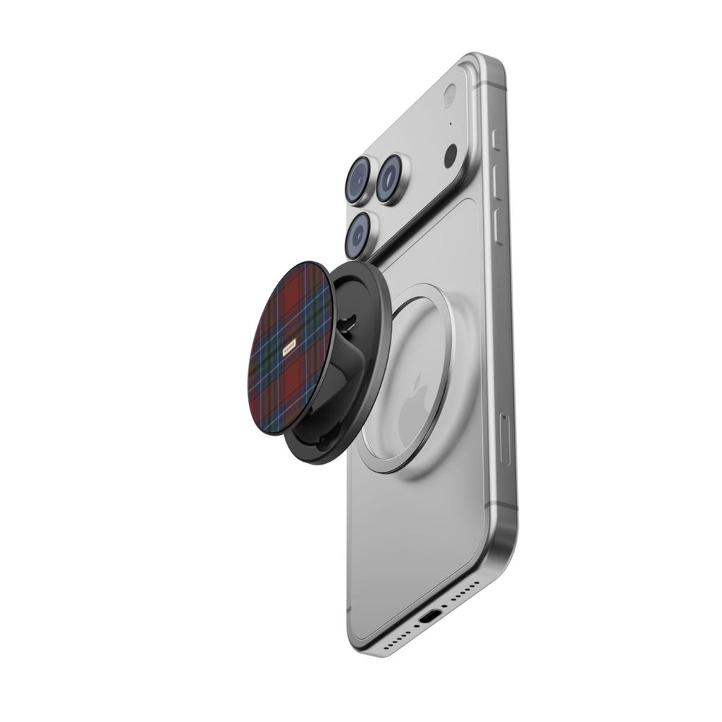 Burgundy Tartan - Magnetic Phone Grip
