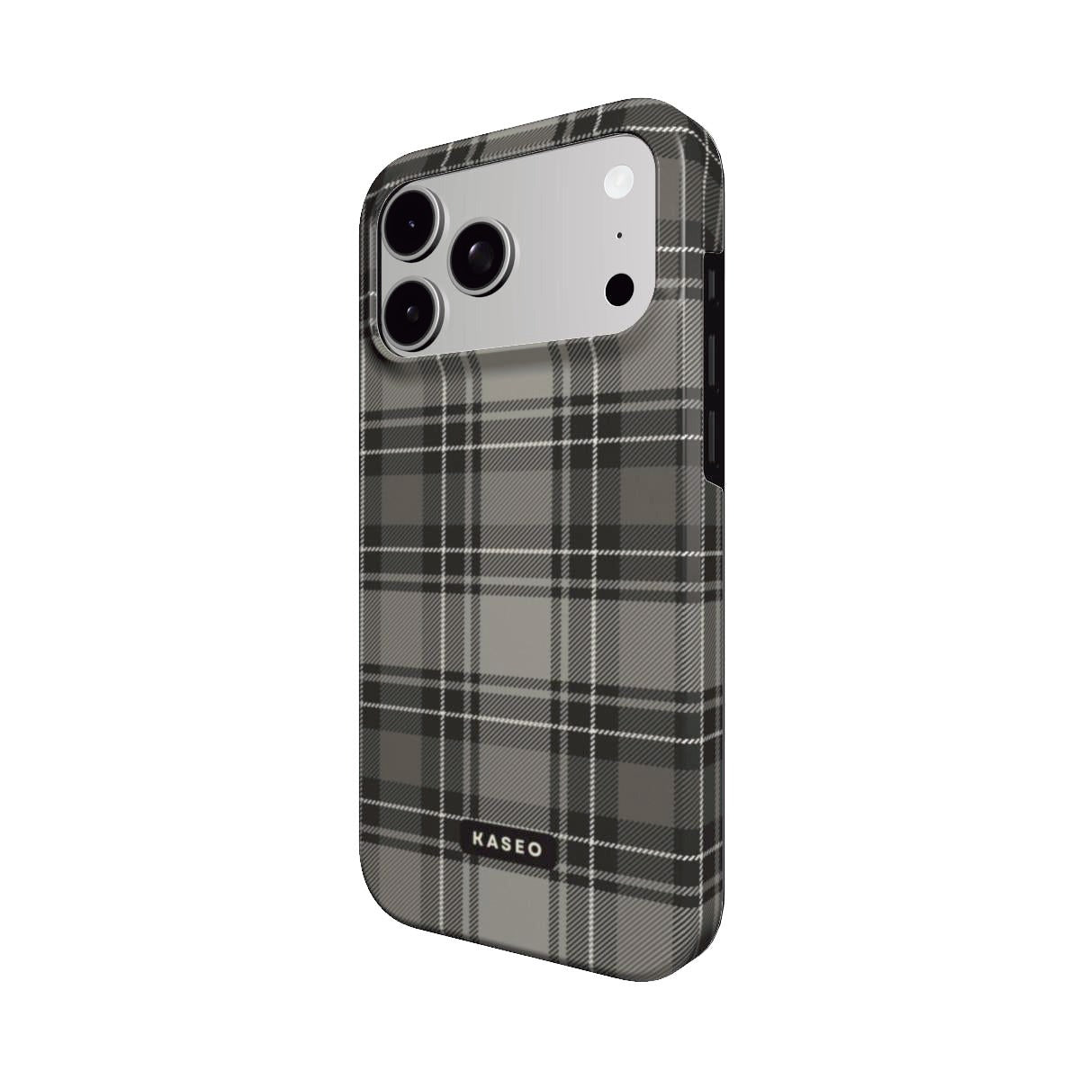 Grey Tartan MagSafe phone case - angle