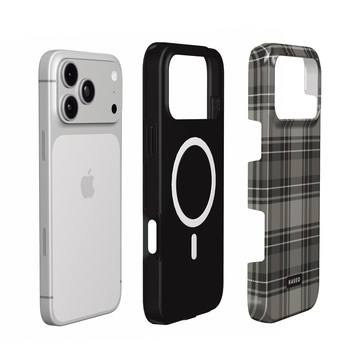 Grey Tartan MagSafe phone case - MagSafe layers