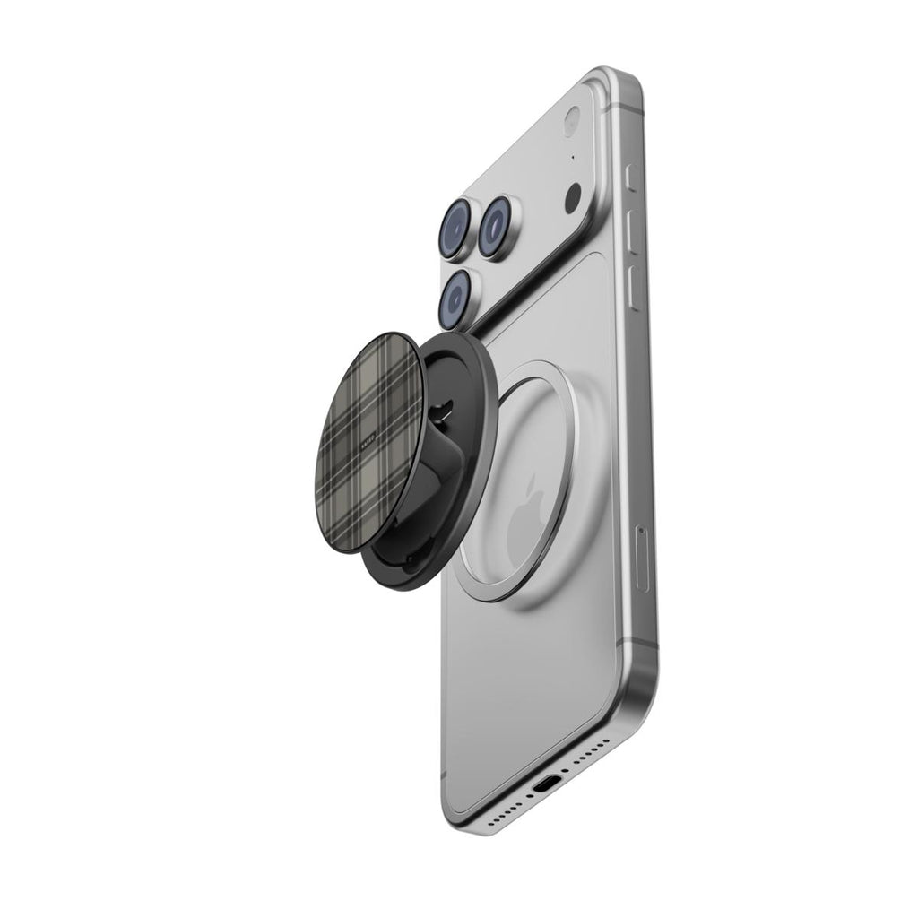 Grey Tartan - Magnetic Phone Grip