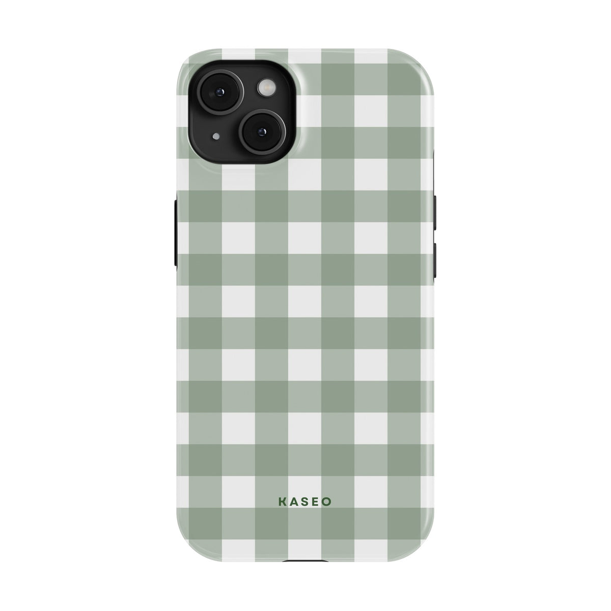 Gingham Sage case - iPhone 15 Plus