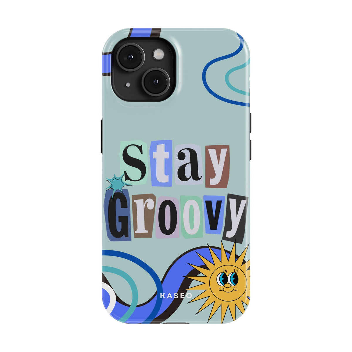 Stay Groovy (Blue Edition) case - iPhone 15