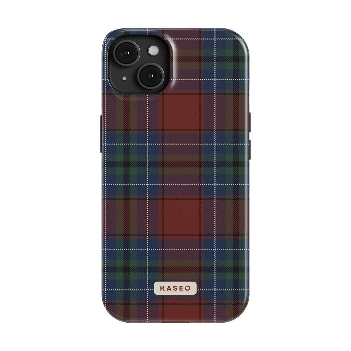 Burgundy Tartan case - iPhone 15 Plus