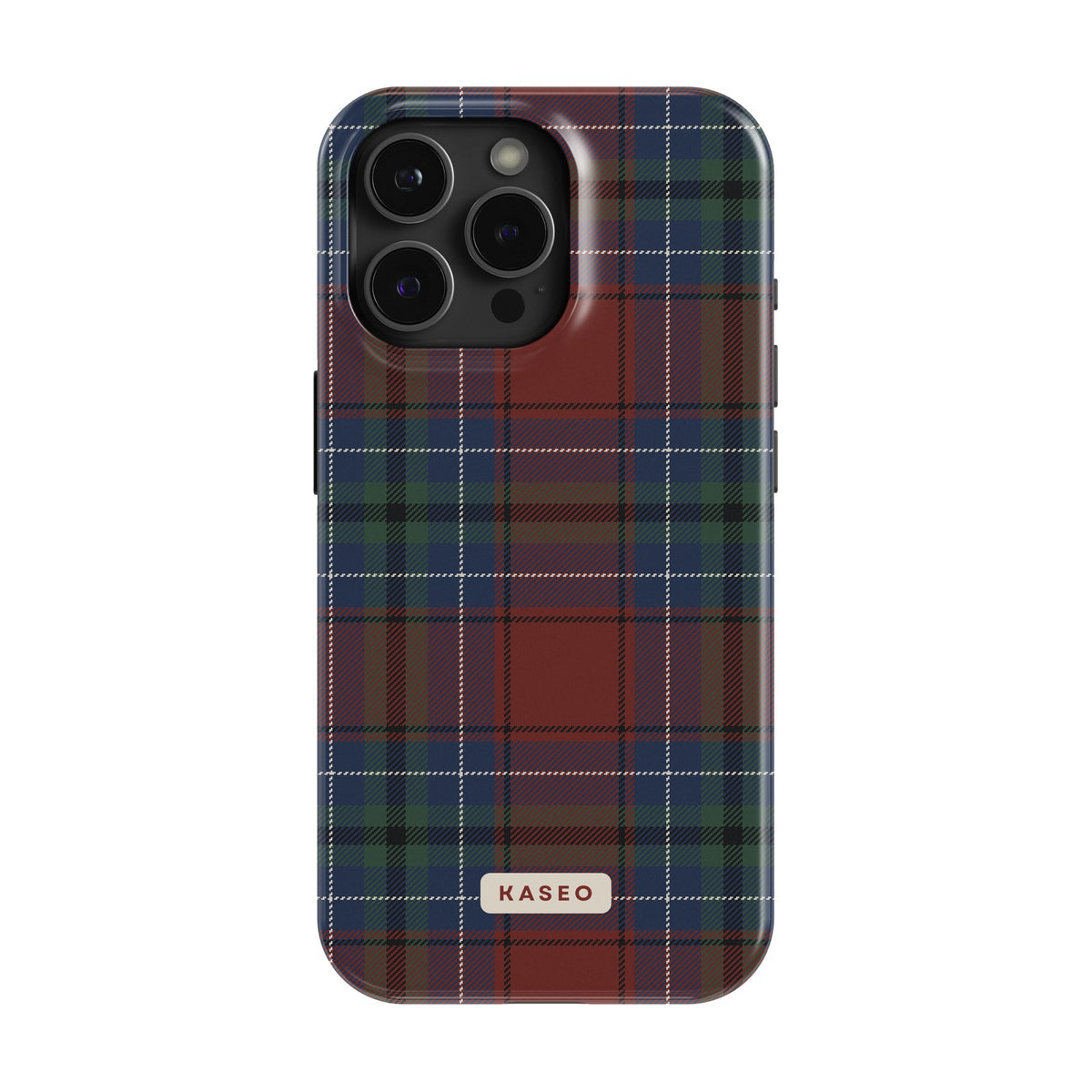 Burgundy Tartan case - iPhone 15 Pro Max