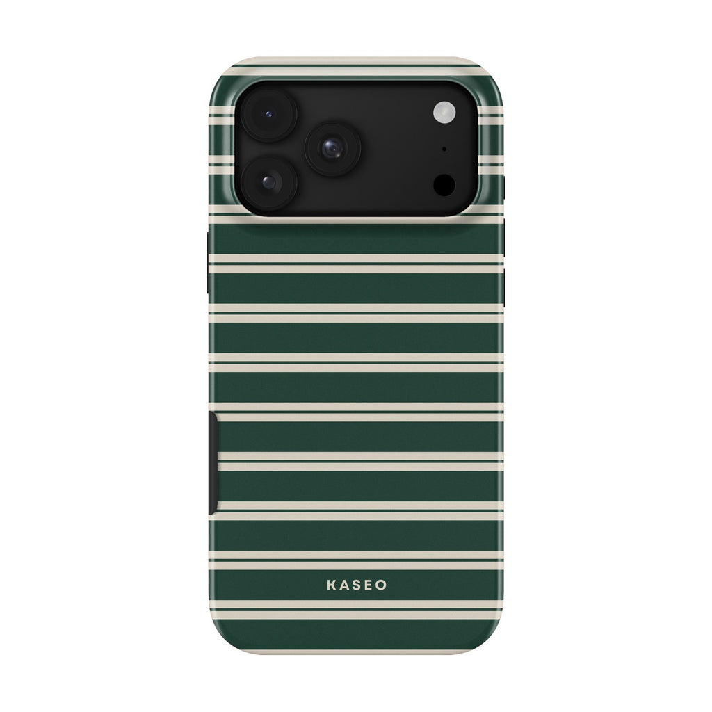 Bottle Green Stripe case - iPhone 18 Pro