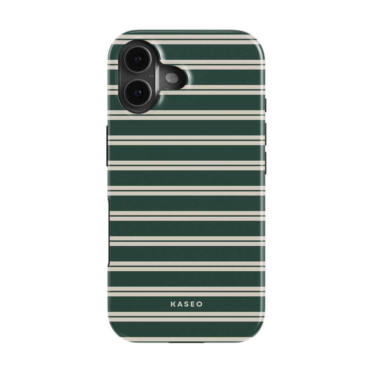 Bottle Green Stripe case - iPhone 16 Plus