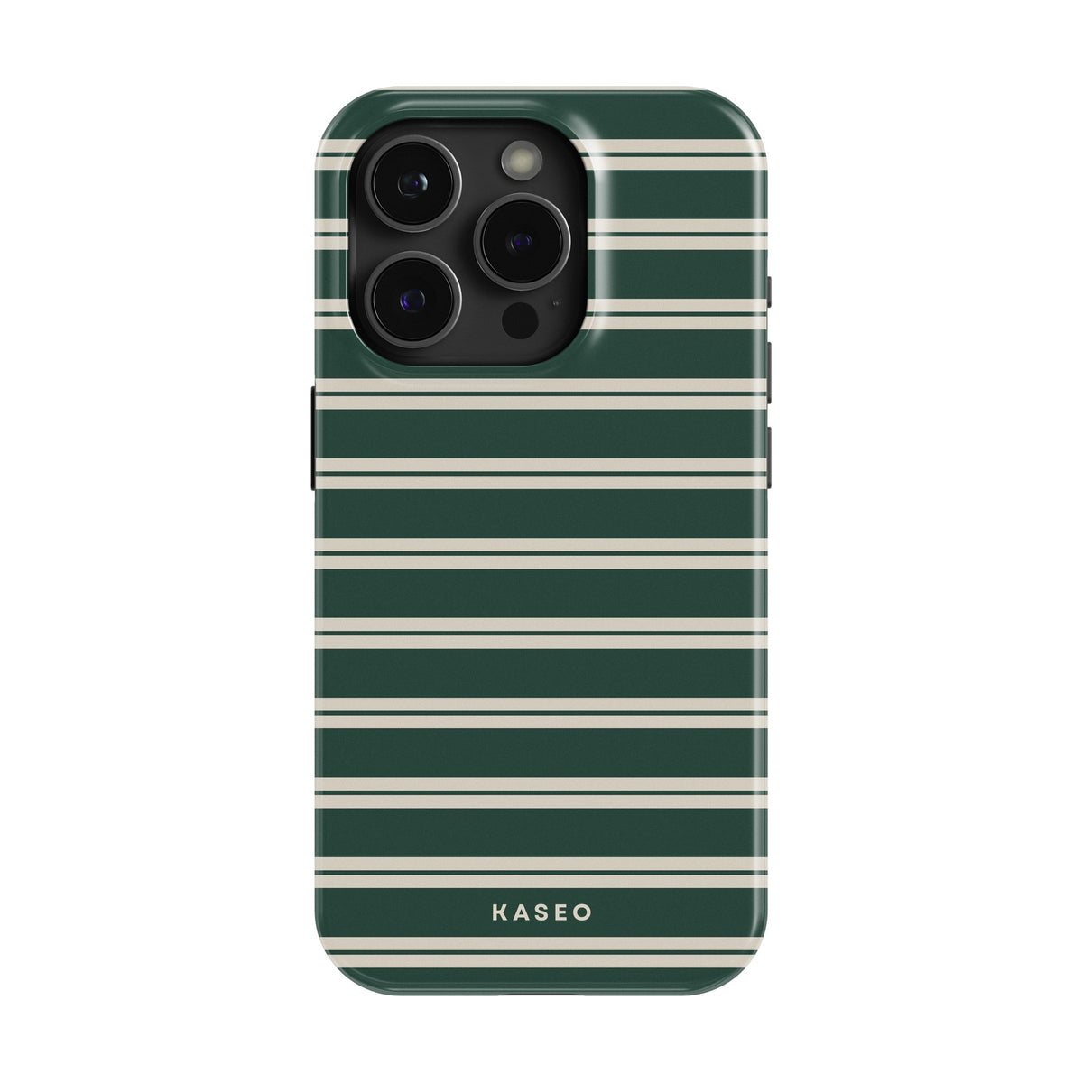 Bottle Green Stripe case - iPhone 15 Pro