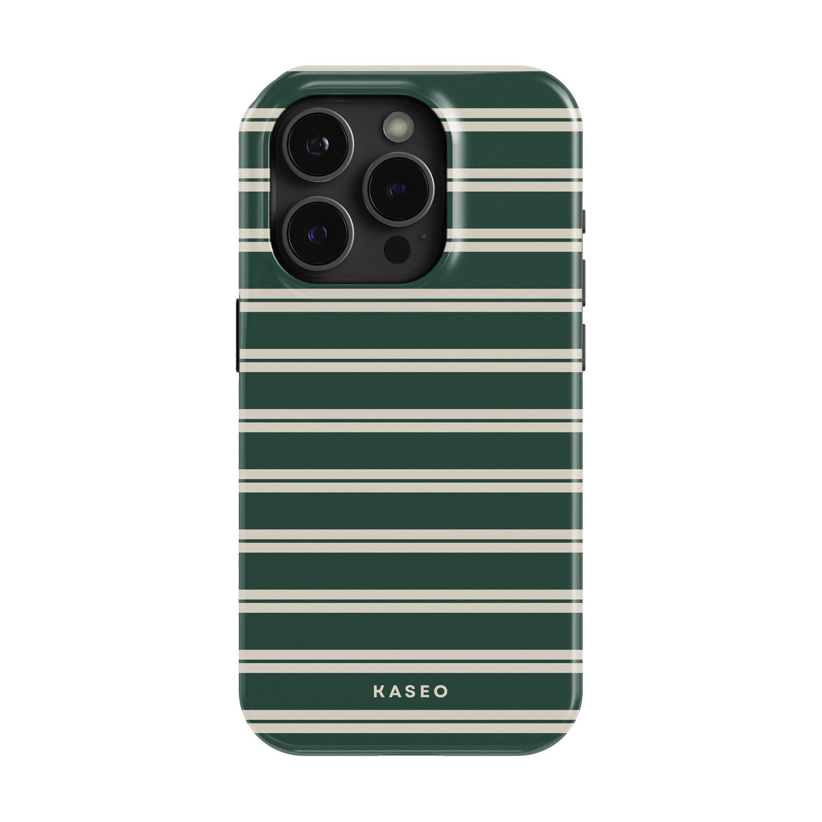 Bottle Green Stripe case - iPhone 14 Pro